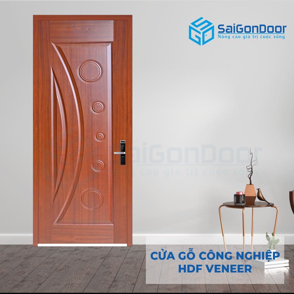 Cửa Gỗ Công Nghiệp HDF Veneer 1K sapele