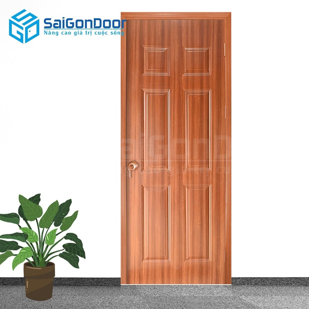 Cửa gỗ công nghiệp HDF Veneer 6A-sapele
