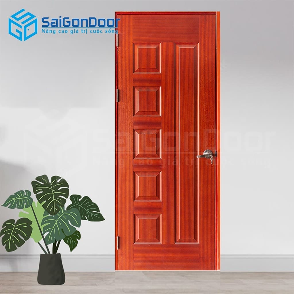 Cửa gỗ công nghiệp HDF Veneer 6B Căm Xe
