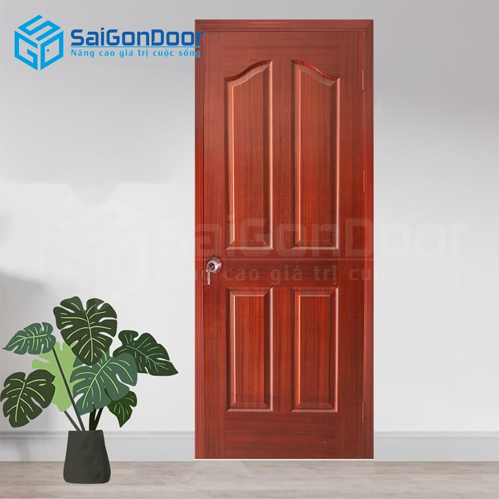 Cửa gỗ công nghiệp HDF Veneer 4A-Căm Xe