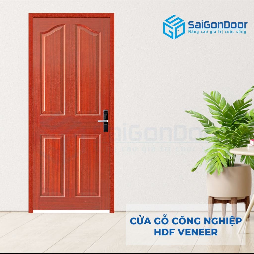 Cửa Gỗ Công Nghiệp HDF Veneer 4A-Cam xe