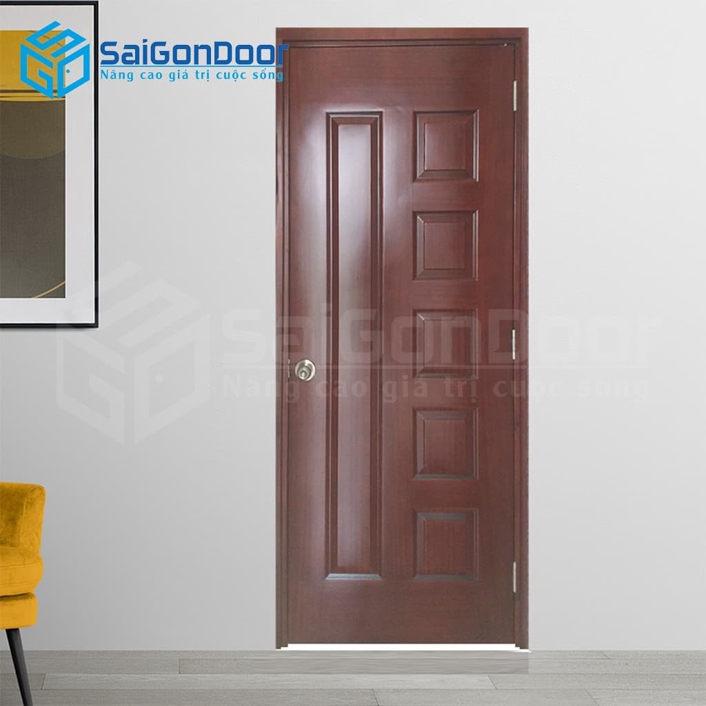 Cửa gỗ công nghiệp HDF Veneer 6B-Căm Xe-2