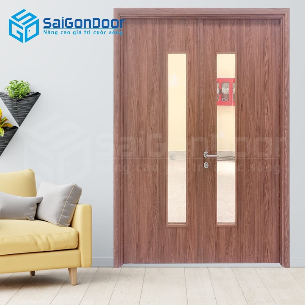 Cửa gỗ công nghiệp mdf mela 2P1G1