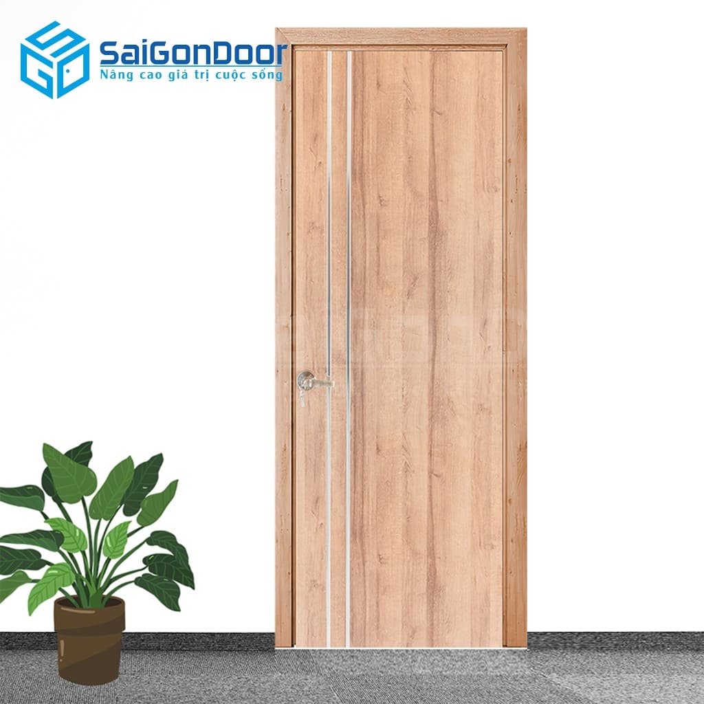 Cửa gỗ công nghiệp MDF Melamine P1R2 Inox