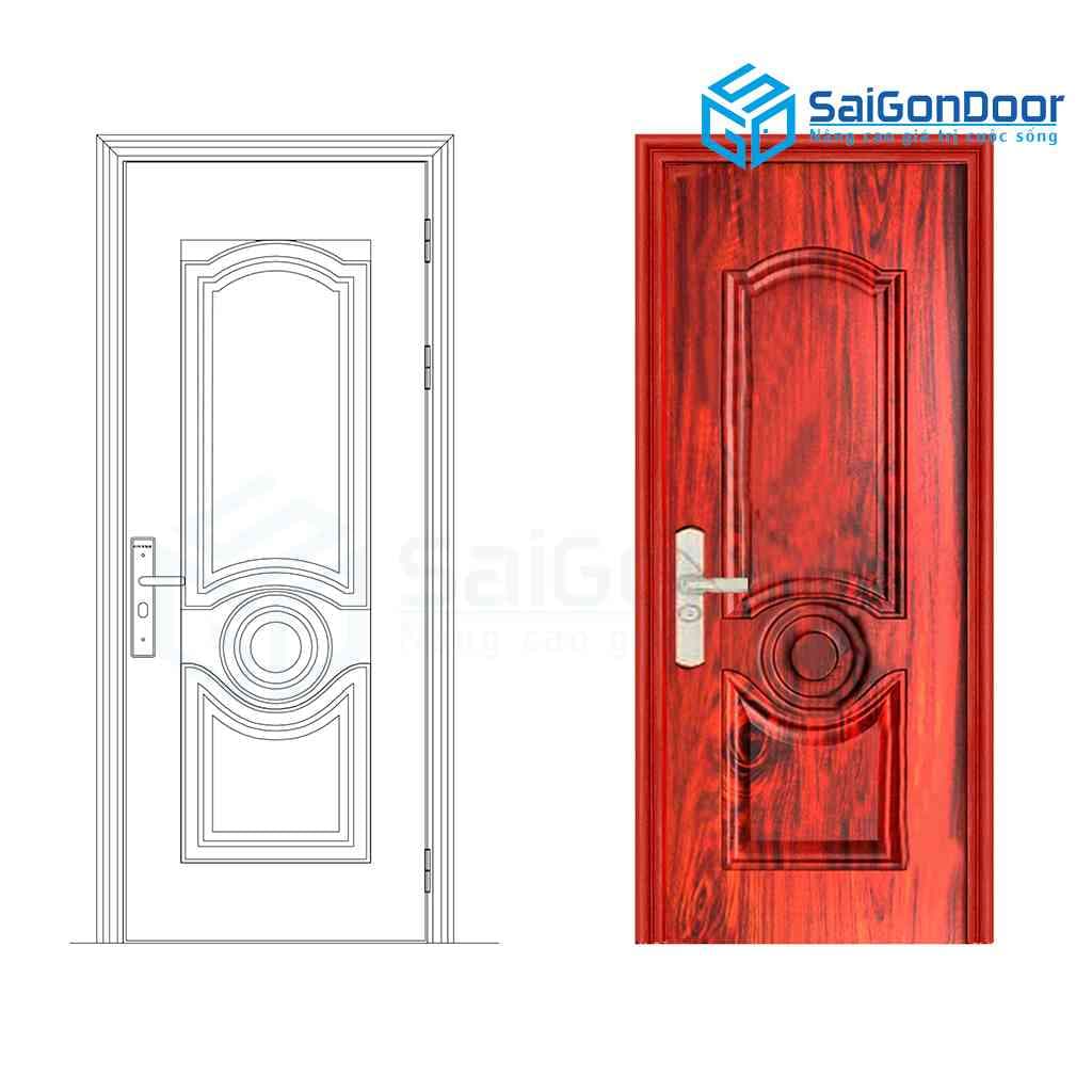 Cửa thép vân gỗ SGD GS1H6