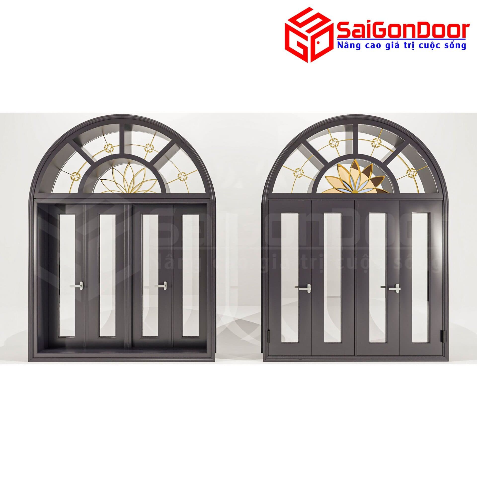Cửa Nhôm Vân Gỗ SGD-CNVG-17