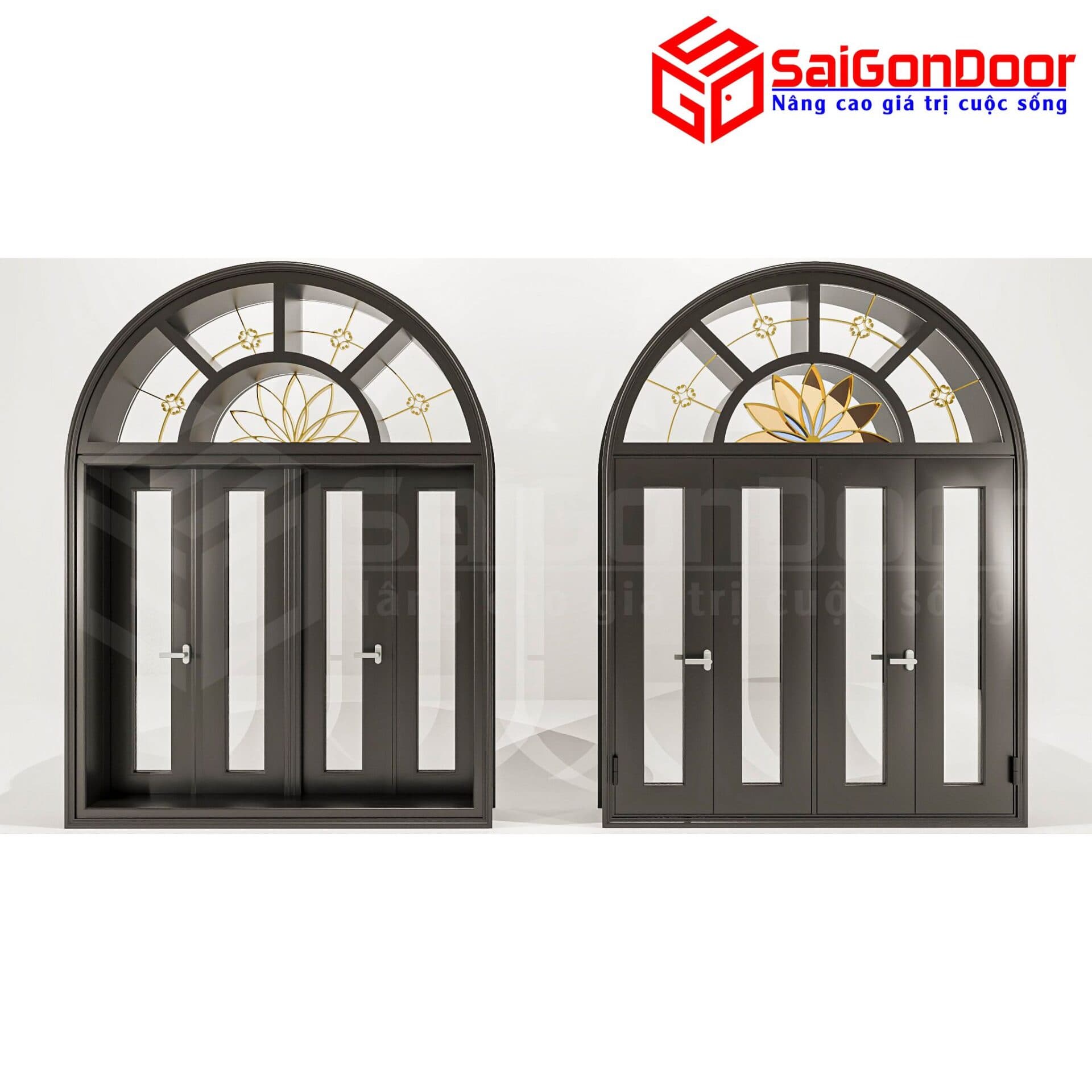 Cửa Nhôm Vân Gỗ SGD-CNVG-22