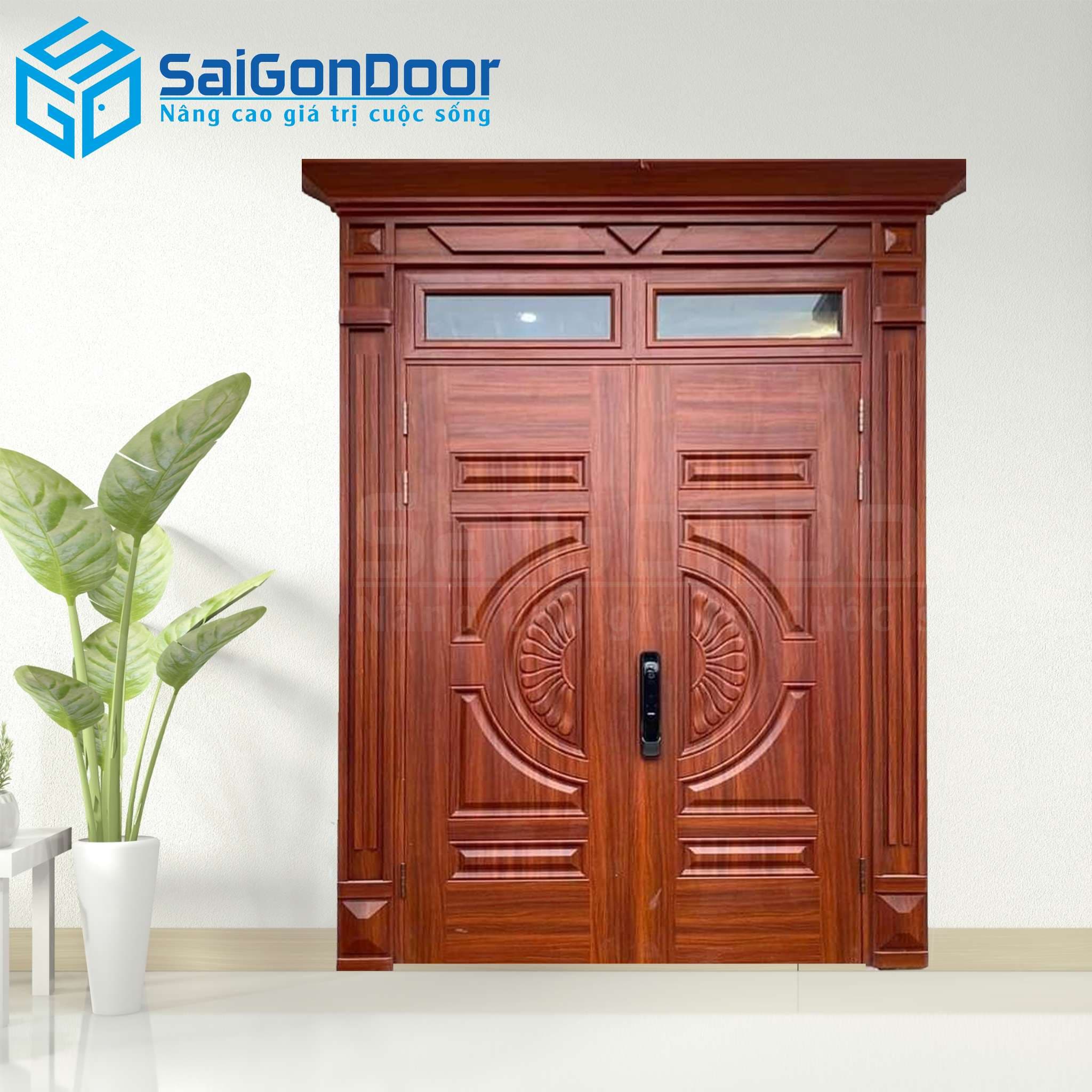 Cửa Thép Vân Gỗ SGD-KM.TVG-2C-12
