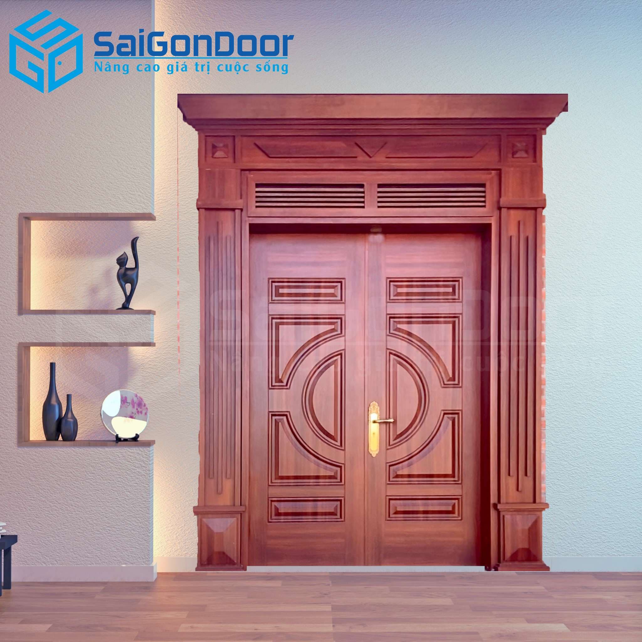 Cửa Thép Vân Gỗ SGD-KM.TVG-2C-13
