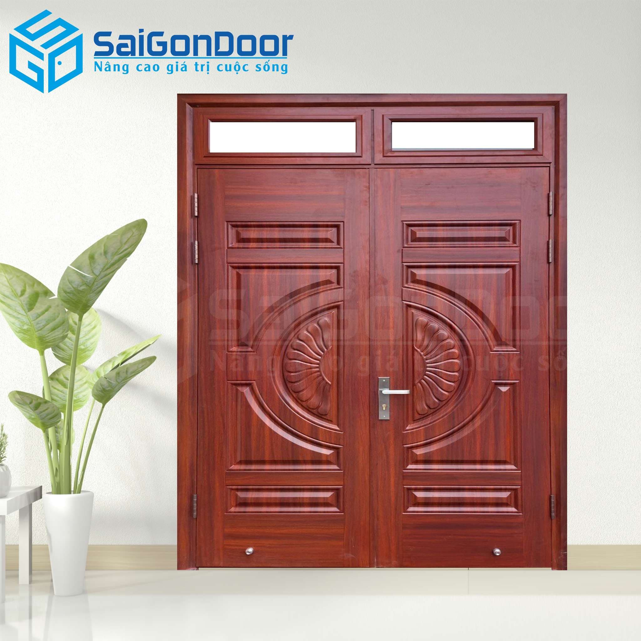 Cửa Thép Vân Gỗ SGD-KM.TVG-2C-18