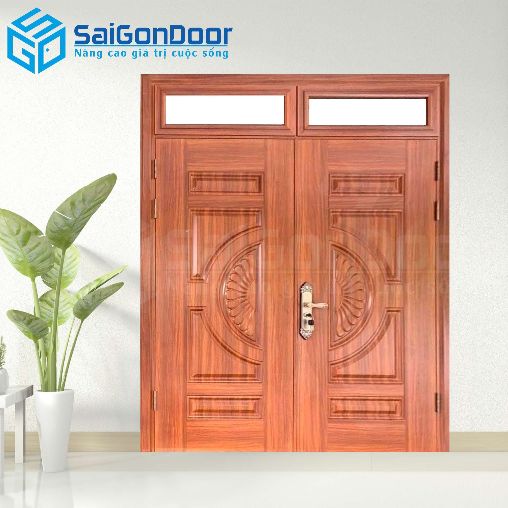 Cửa Thép Vân Gỗ SGD-KM.TVG-2C-8