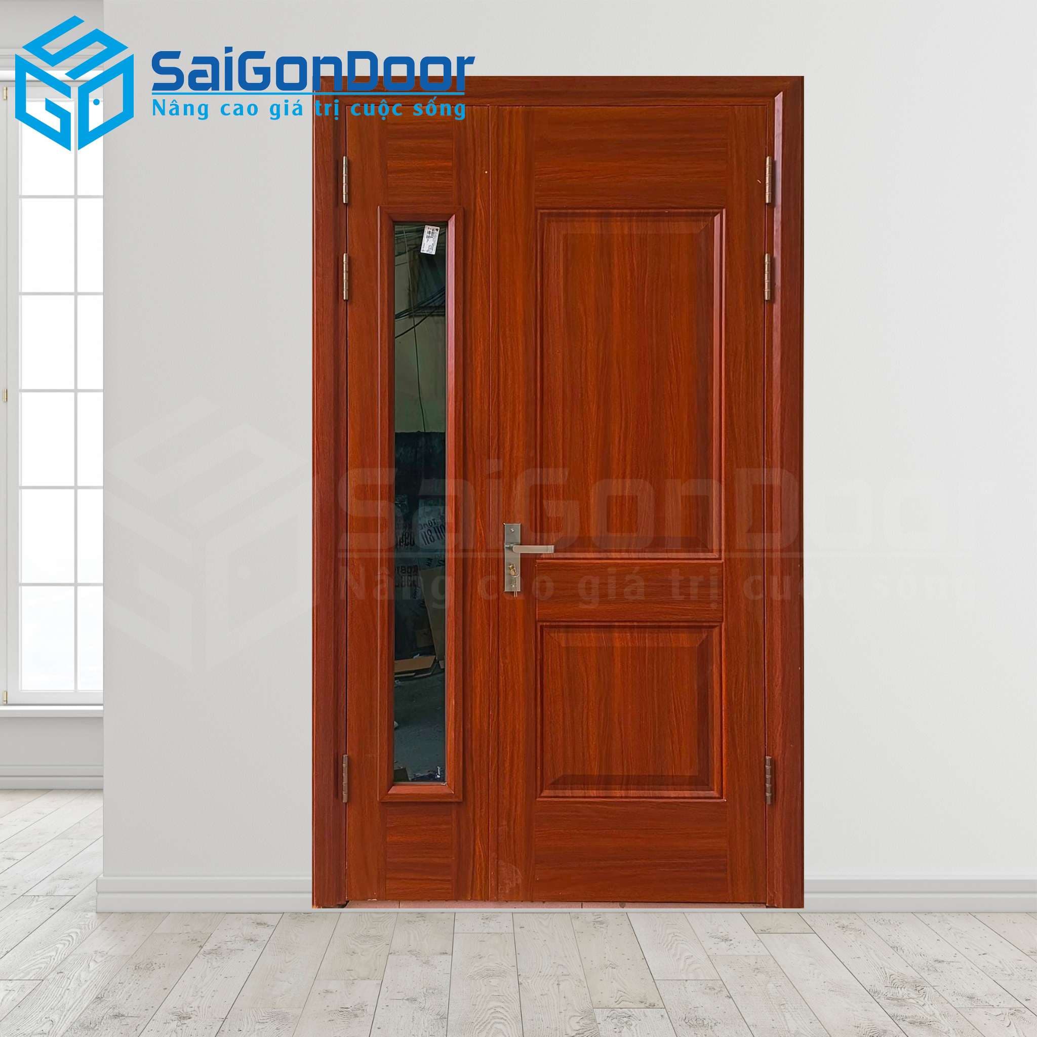 Cửa Thép Vân Gỗ SGD-KM.TVG-2CL-2