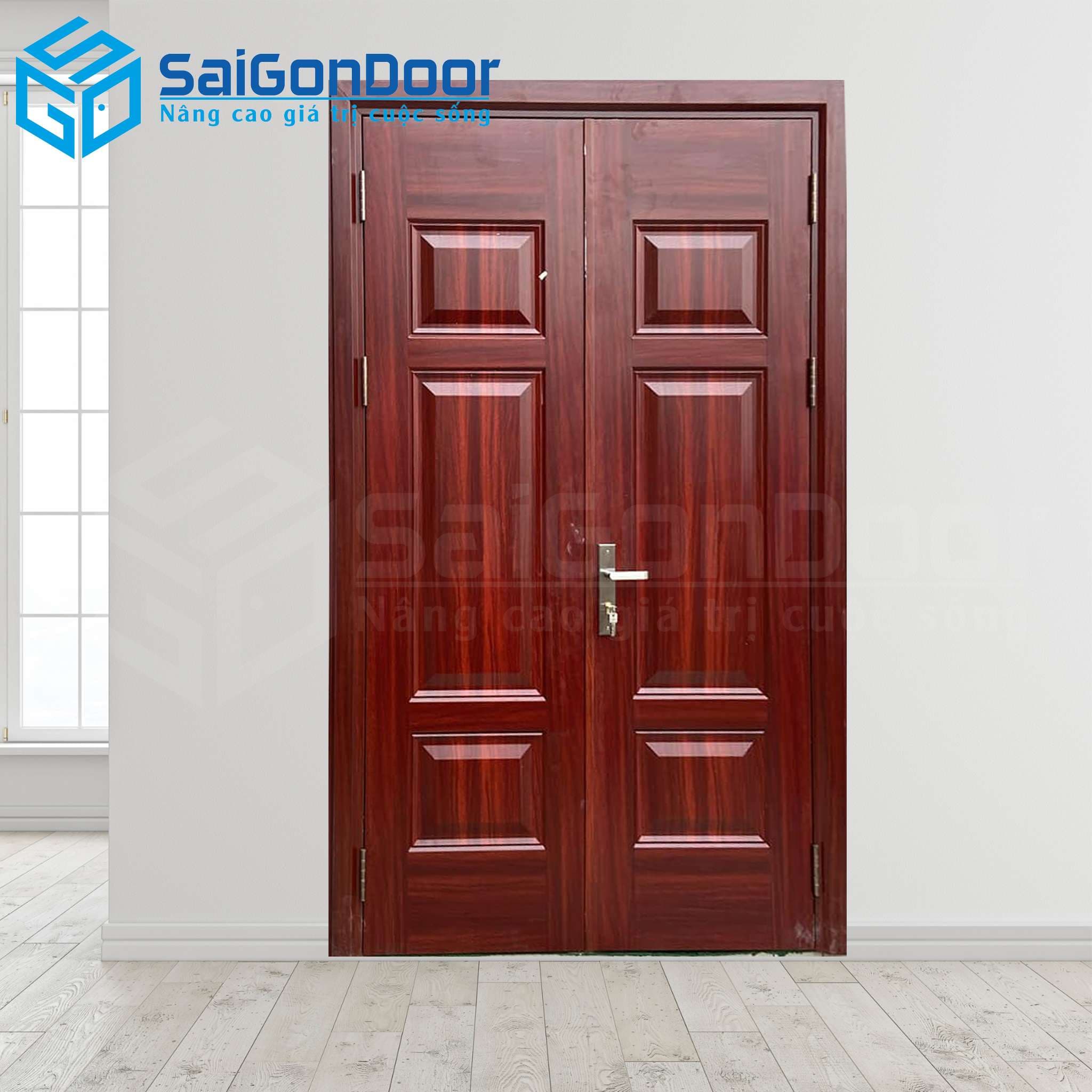 Cửa Thép Vân Gỗ SGD-KM.TVG-2CL-6