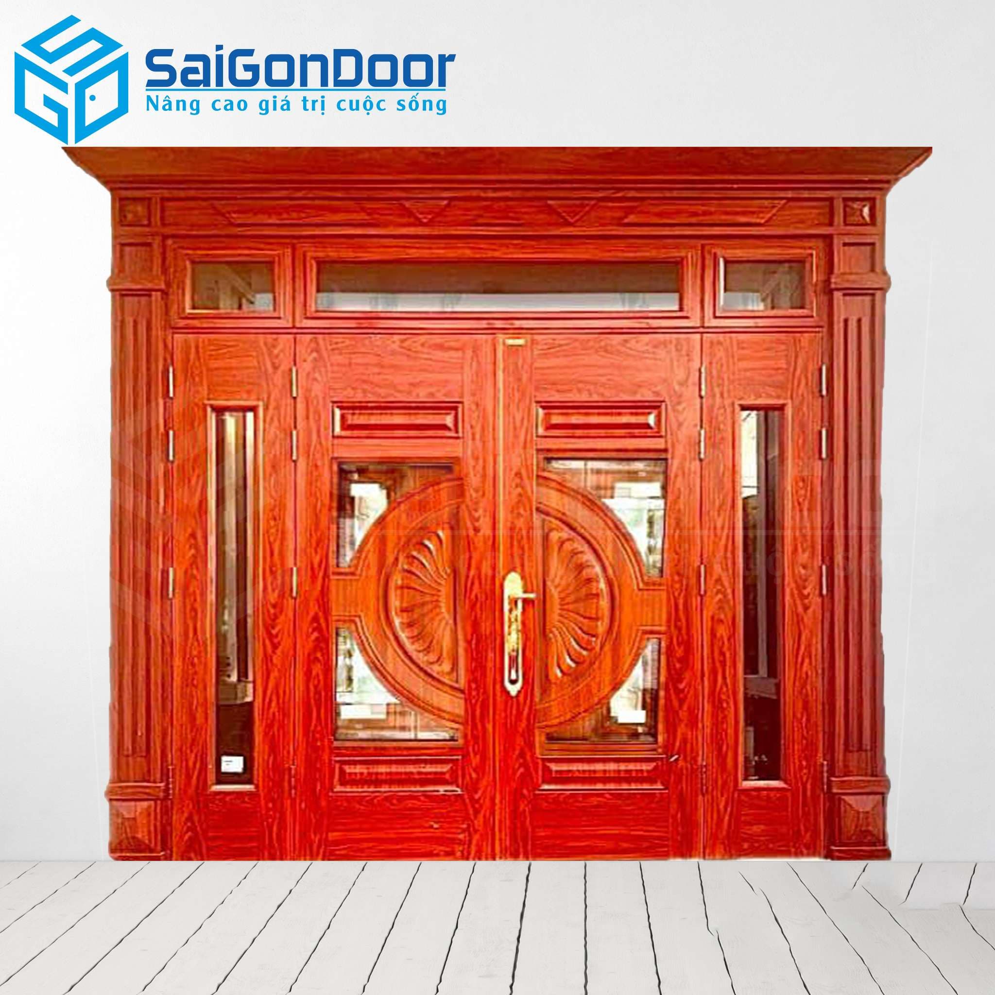 Cửa Thép Vân Gỗ SGD-KM.TVG-4C.18