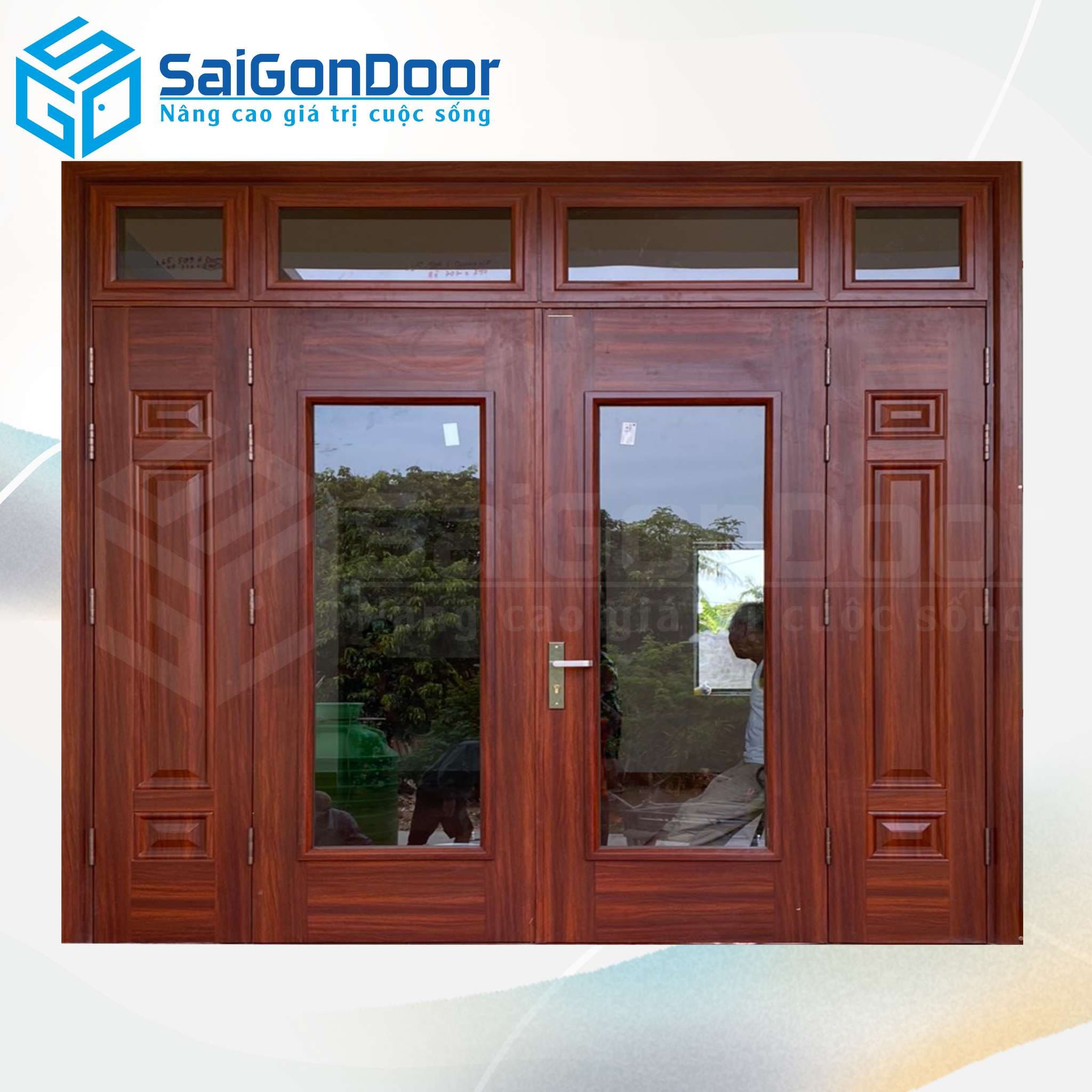 Cửa Thép Vân Gỗ SGD-KM.TVG-4C.25