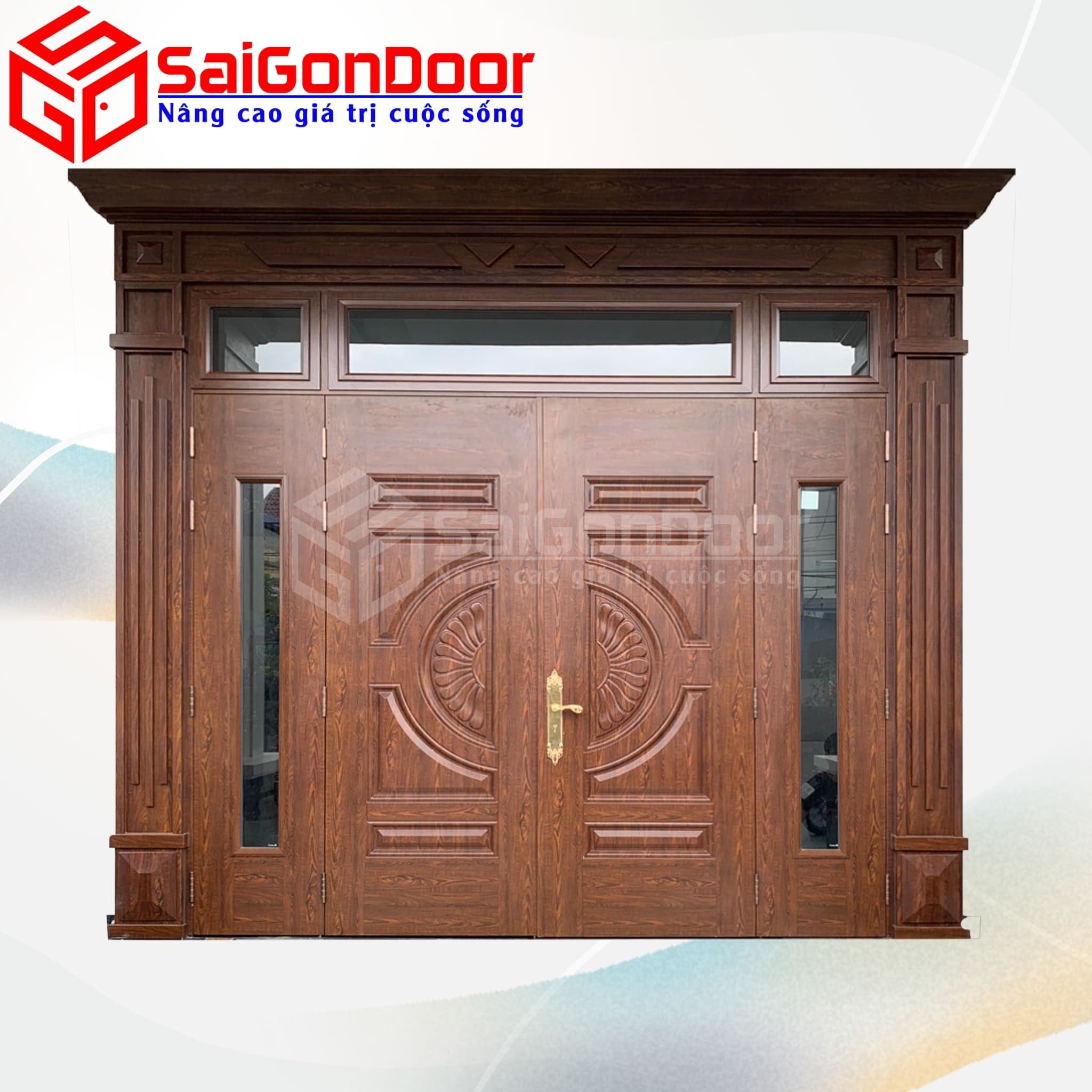 Cửa Thép Vân Gỗ SGD-KM.TVG-4C.39n.