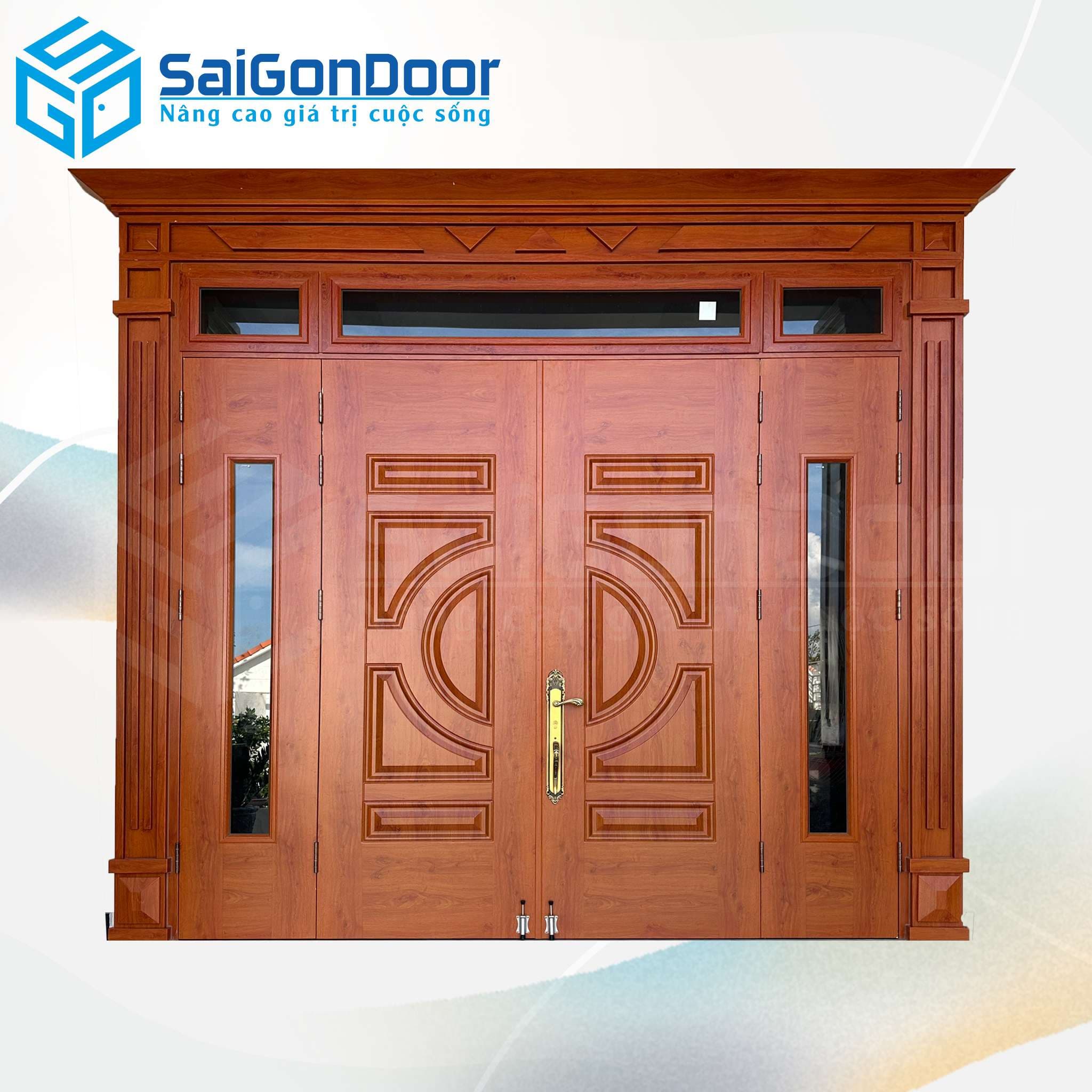 Cửa Thép Vân Gỗ SGD-KM.TVG-4C.40n
