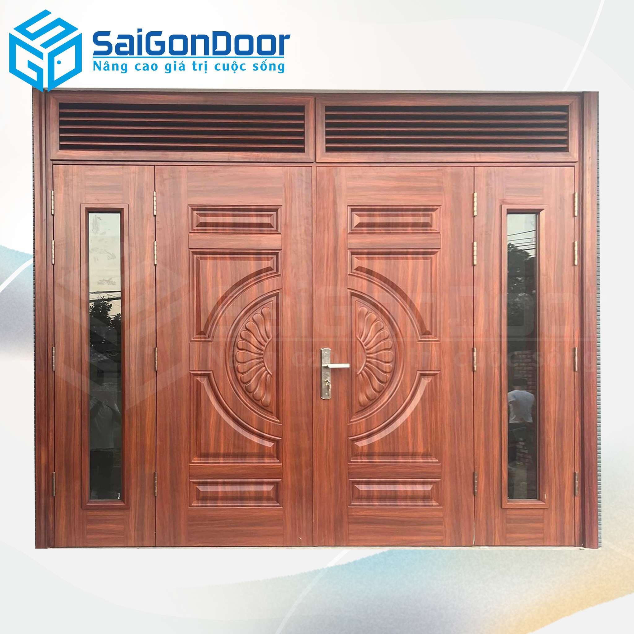 Cửa Thép Vân Gỗ SGD-KM.TVG-4C.5
