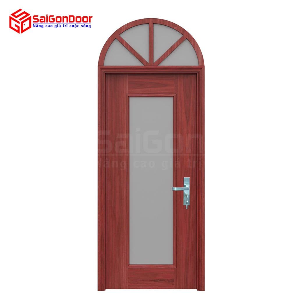 Cửa thép vân gỗ dạng vòm TVGVom-SGD-8