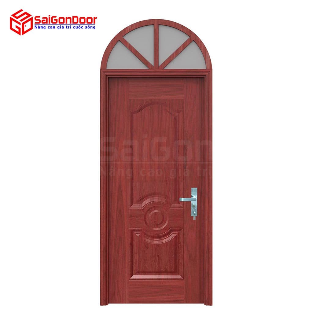 Cửa thép vân gỗ dạng vòm TVGVom-SGD-9